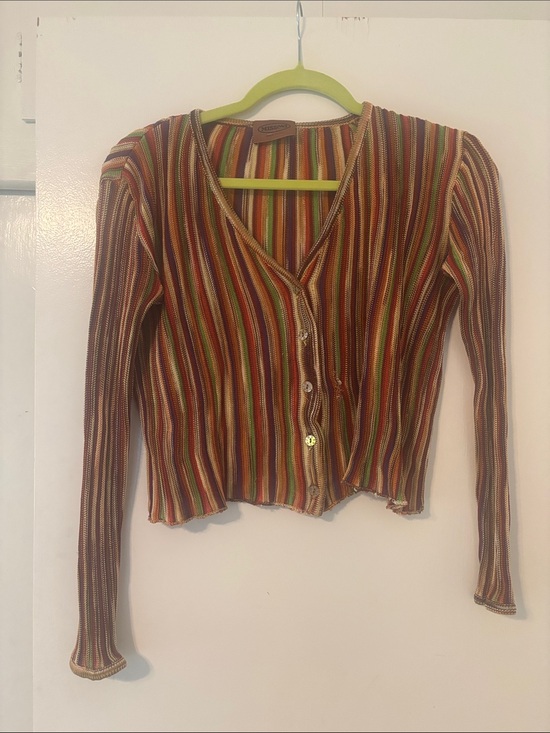 Missoni Tops - vintage Missoni Multicolor Striped V-Neck Button Front Top